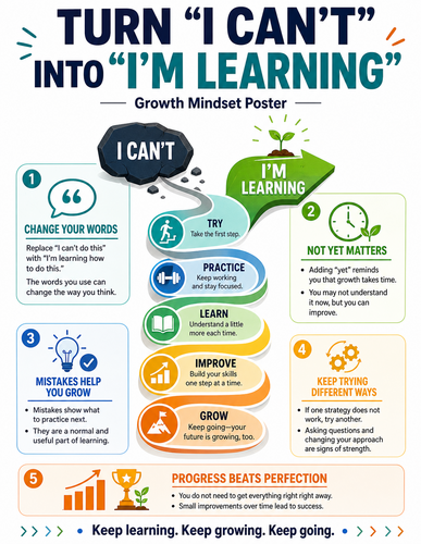 Turn -I Can't- into -I'm Learning- I Infographic