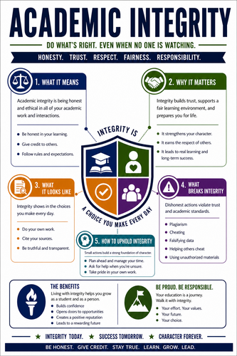 Academic Integrity I High School I Infographic