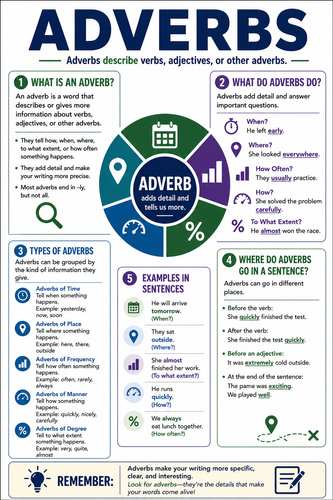 Adverbs I High School I Infographic