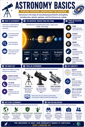 Astronomy Basics I High School I Infographic