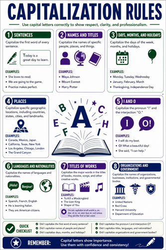 Capitalization Rules I High School I Infographic