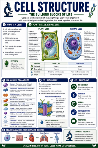Cell Structure I High School I Infographic