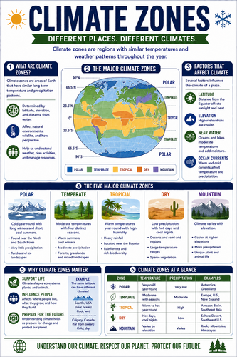 Climate Zones I High School I Infographic