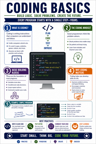 Coding Basics I High School I Infographic