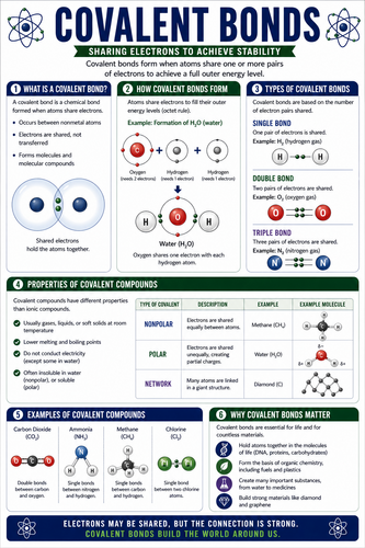 Covalent Bonds I High School I Infographic