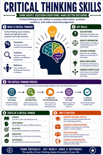 Critical Thinking Skills I High School I Infographic