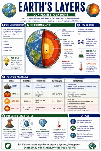 Earth's Layers I High School I Infographic