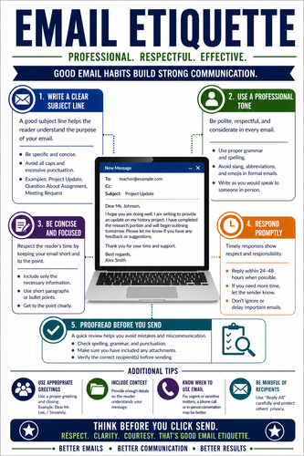 Email Etiquette I High School I Infographic