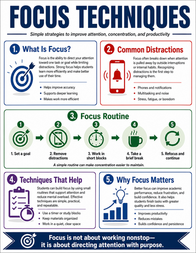 Focus Techniques I High School I Infographic
