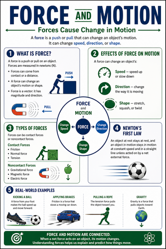 Force and Motion I High School I Infographic