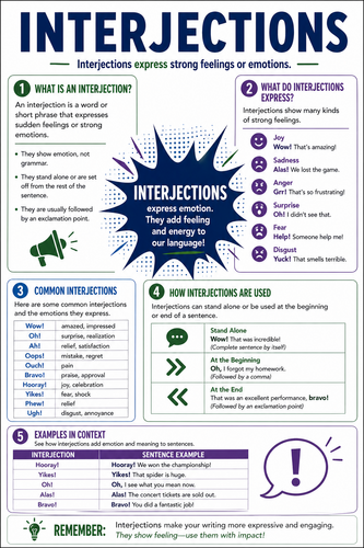 Interjections I High School I Infographic