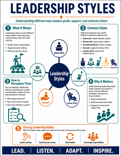 Leadership Styles I High School I Infographic