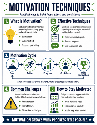Motivation Techniques I High School I Infographic