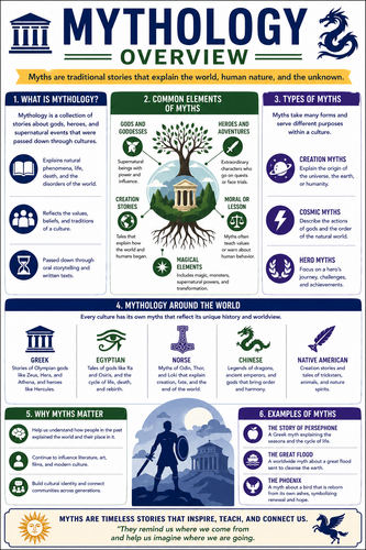 Mythology Overview I High School I Infographic