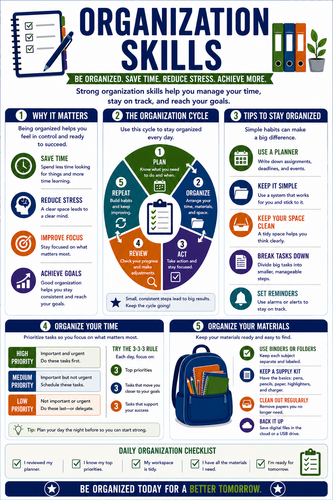 Organization Skills I High School I Infographic