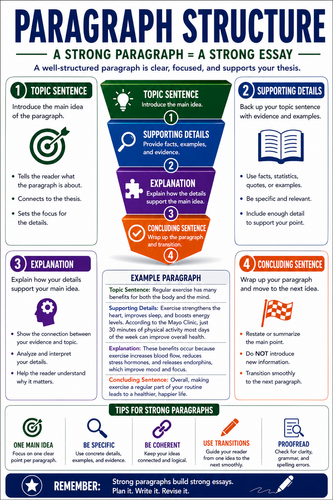 Paragraph Structure I High School I Infographic