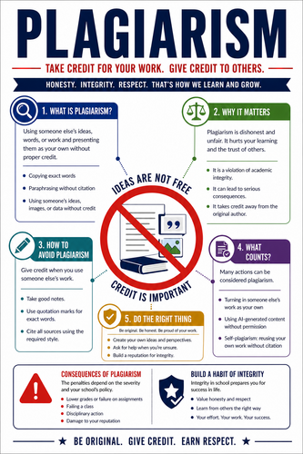 Plagiarism I High School I Infographic