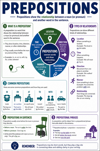 Prepositions I High School I Infographic