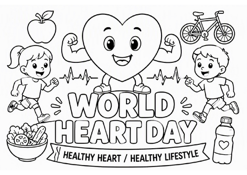 World Heart Day Colouring Sheet | KS1 & KS2 | FREE