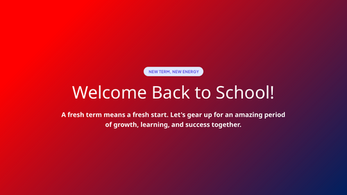 Welcome back to school assembly ( PPT )