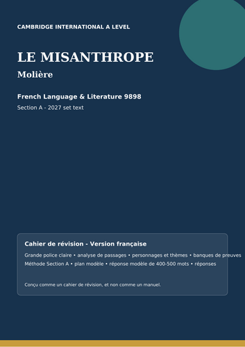 Le Misanthrope A Level French Literature Two-Book Revision Bundle
