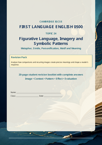 Cambridge IGCSE English 0500: Figurative Language, Imagery and Symbolic Patterns
