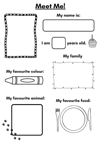 All About Me -  Meet Me EYFS & KS1 Back to School Activity