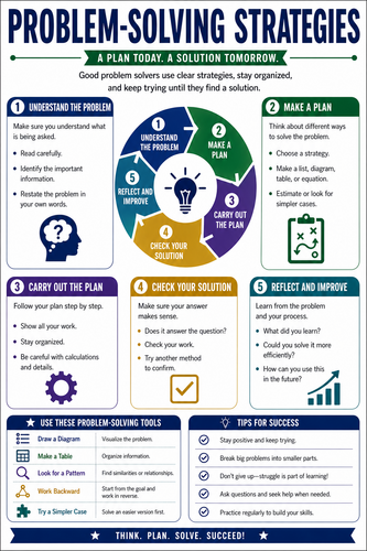 Problem-Solving Strategies I High School I Infographic