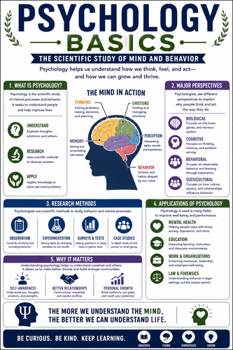 Psychology Basics I High School I Infographic