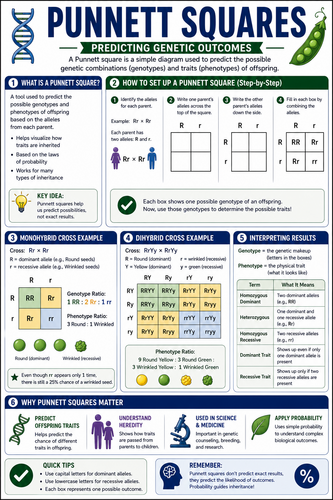Punnett Squares I High School I Infographic