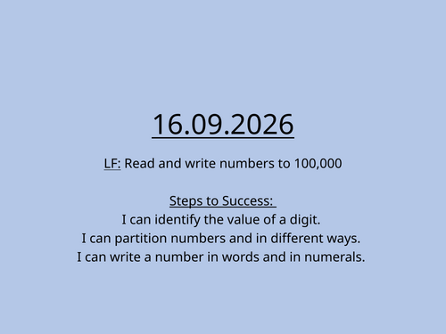 Numbers to 100,000