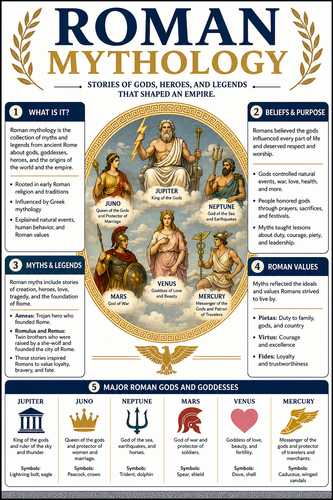 Roman Mythology I High School I Infographic
