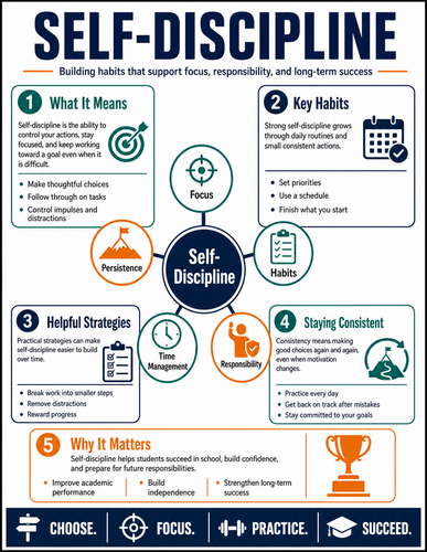 Self-Discipline I High School I Infographic