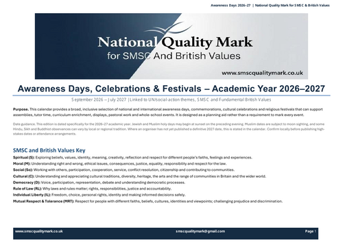 Awareness Days, Celebrations and Festivals 2026–2027