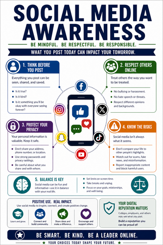 Social Media Awareness I High School I Infographic