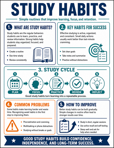Study Habits I High School I Infographic