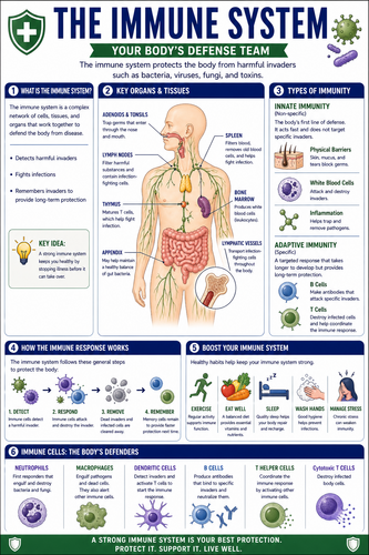 The Immune System I High School I Infographic