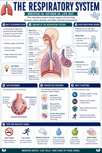 The Respiratory System I High School I Infographic