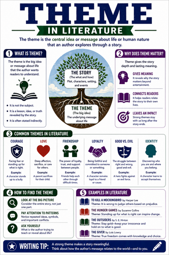 Theme in Literature I High School I Infographic