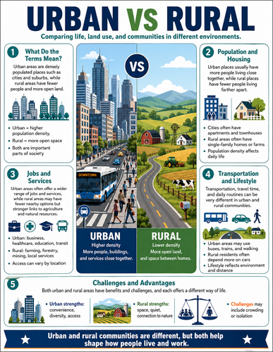 Urban vs Rural I High School I Infographic