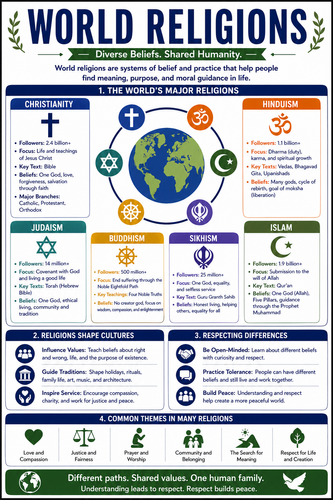 World Religions I High School I Infographic