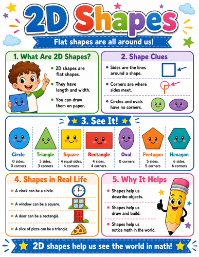 2D Shapes I Elementary School I Infographic