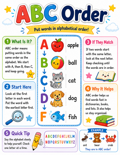 ABC Order I Elementary School I Infographic
