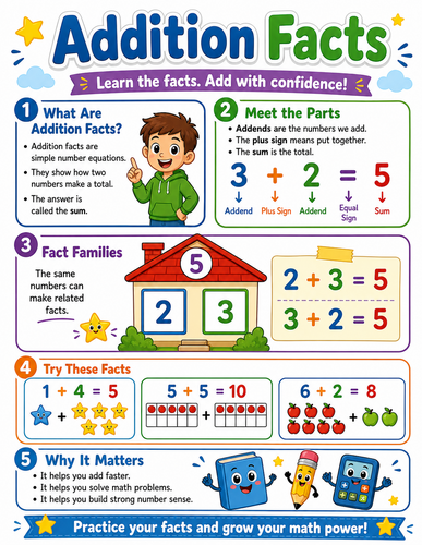 Addition Facts I Elementary School I Infographic