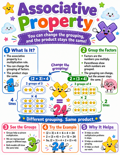 Associative Property I Elementary School I Infographic