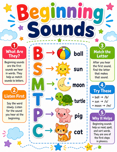 Beginning Sounds I Elementary School I Infographic