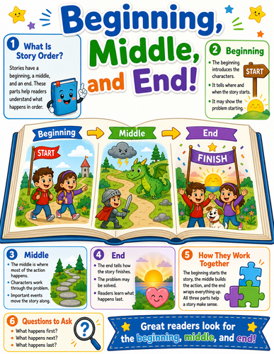 Beginning, Middle and End I Elementary School I Infographic