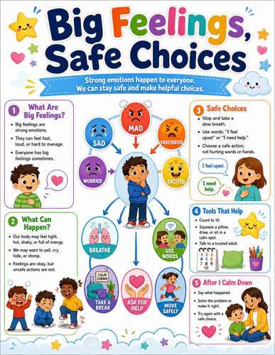 Big Feelings, Safe Choices I Elementary School I Infographic