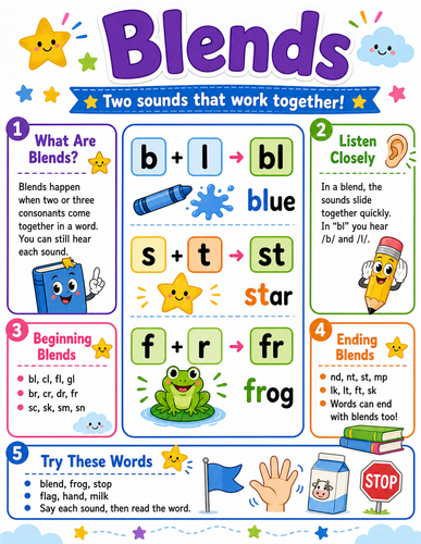 Blends I Elementary School I Infographic