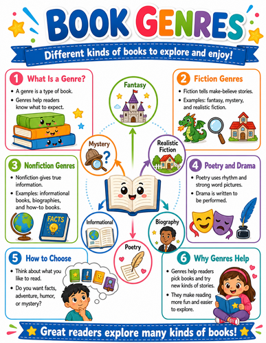 Book Genres I Elementary School I Infographic